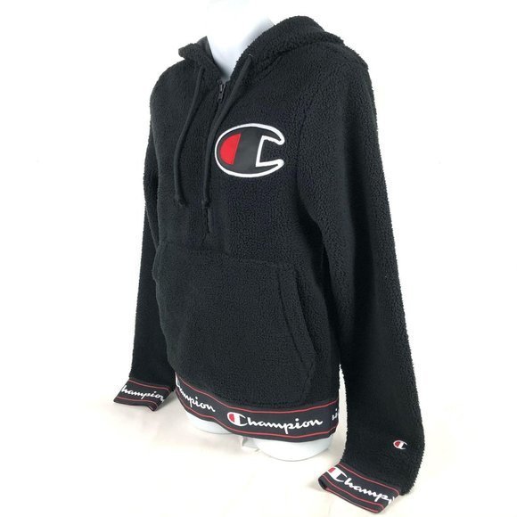 Champion Women's Sherpa Pullover Hoodie Black - Picture 4 of 8